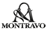A black monogram logo featuring an ornate interlocking 'M' and 'A' design above the word 'MONTRAVO' in a bold serif typeface, set against a plain white background.