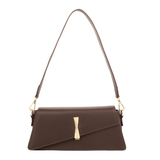 Brown Asymmetric Top Handle Handbag for Women