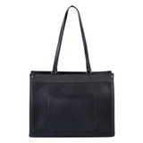 Black Pebbled Pocket Tote Bag for Women