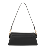 Black Asymmetric Top Handle Handbag for Women