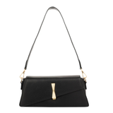 Black Asymmetric Top Handle Handbag for Women