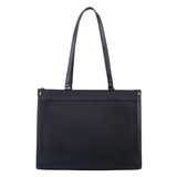 Black Pebbled Pocket Tote Bag for Women