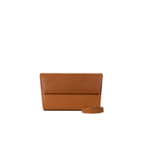 Tan Textured Flap Handbag