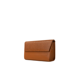 Tan Textured Flap Handbag
