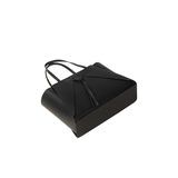 Black Dual-Texture Structured Tote Bag