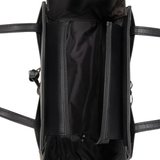 Black Dual-Texture Structured Tote Bag