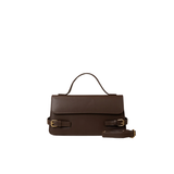 Dark Brown Structured Buckle Handbag